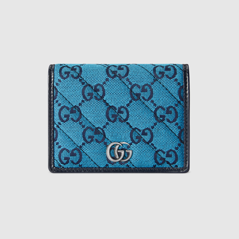 Gucci GG Marmont Card Case Wallet 466492 Blue